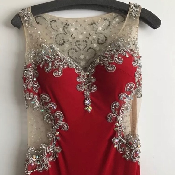 Red prom dress/evening gown size 8 - Picture 3 of 6